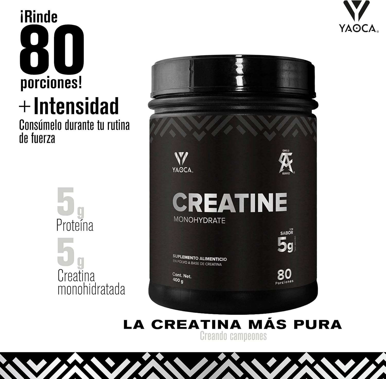 YAOCA I Creatina Monohidratada I Micronizada I Sin Sabor I Alta Pureza