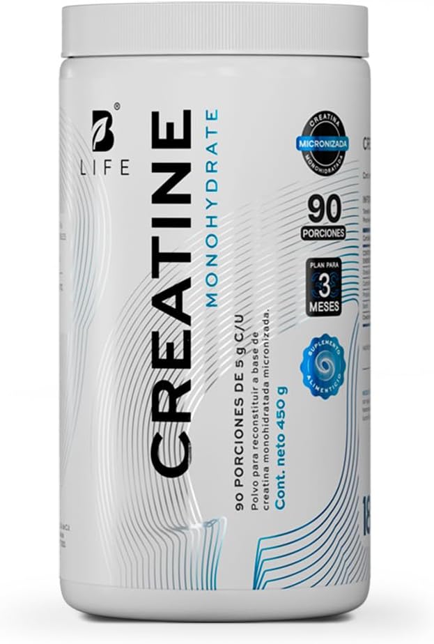 B Life Creatina Monohidratada 450 g en polvo | 90 Servicios | 5 g por porción
