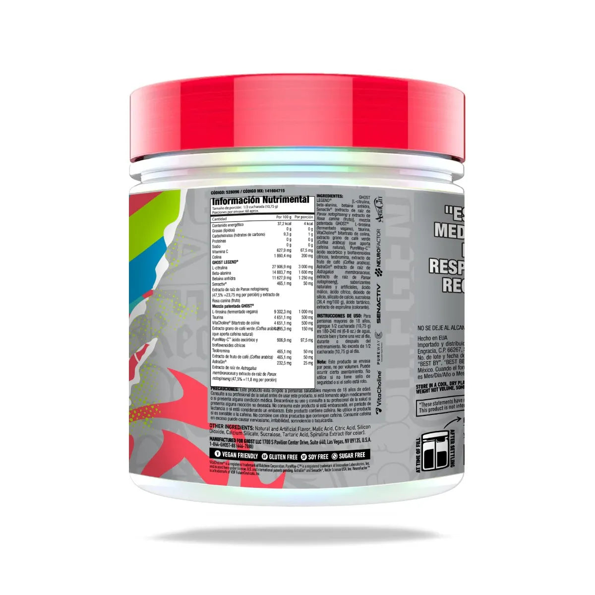 Pre-Entrenador LEGEND® GHOST® Blue Raspberry 60 Porciones