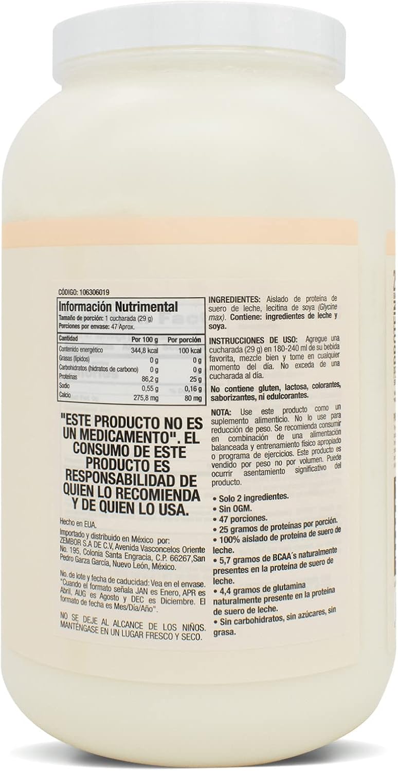 ISOPURE, Zero Carb, Proteína Whey, Sin Sabor, 3 Libras